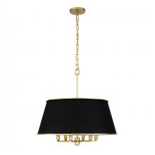 Varaluz 364P06MBFG - Coco 6-Lt Pendant - Matte Black/French Gold