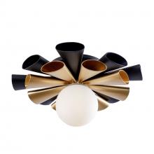 Varaluz 372S01SMBFG - Daphne 1-Lt Convertible Flush Mount/Sconce - Matte Black/French Gold