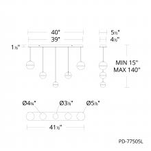 WAC US PD-77505L-AB - Cyllindra Chandelier Light