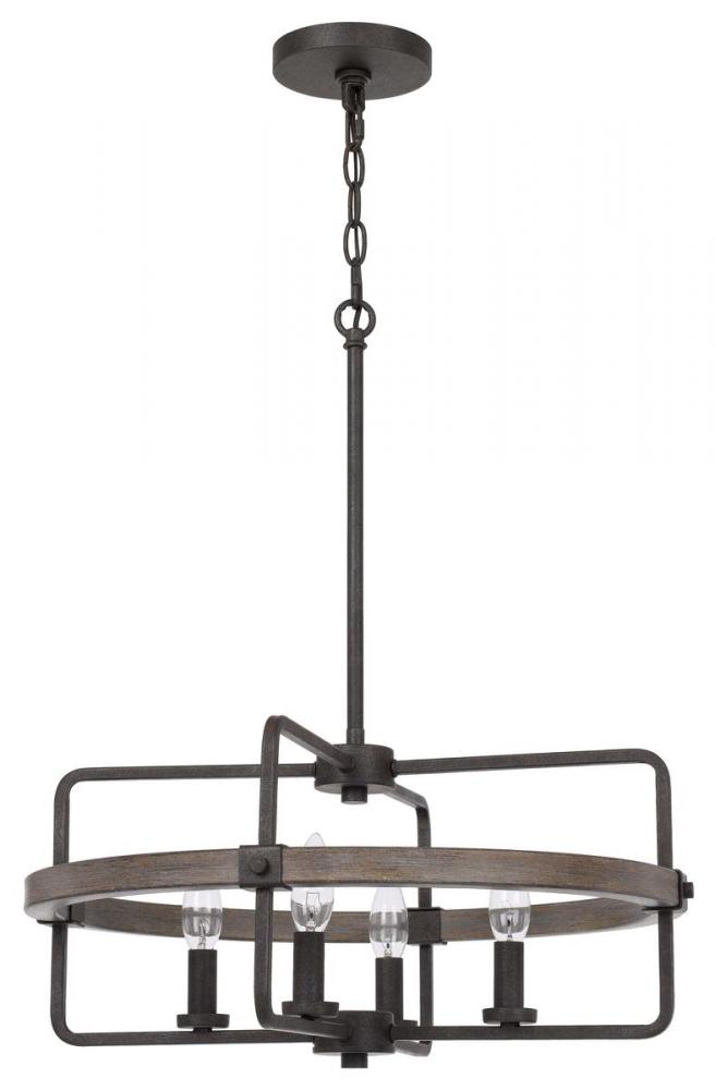 60W x 4 Rawlins metal chandelier