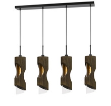 CAL Lighting FX-3669-4 - 60W X 4 Zamora 4 Light Wood Island Style Fixture (Edison Bulbs Not included)