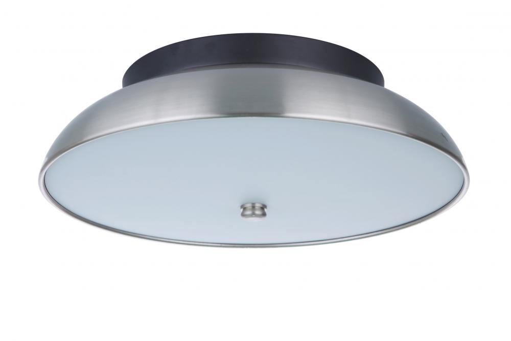 Soul 1 Light 12.5&#34; LED Flushmount in Flat Black/Brushed Polished Nickel