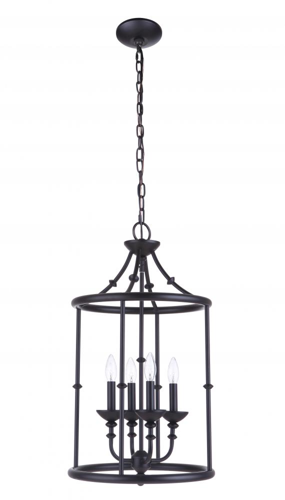 Marlowe 4 Light Foyer in Flat Black