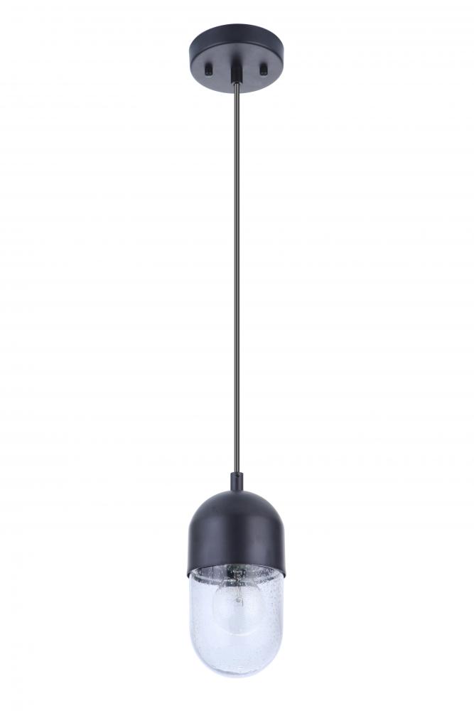 Pill 1 Light Mini Pendant in Flat Black