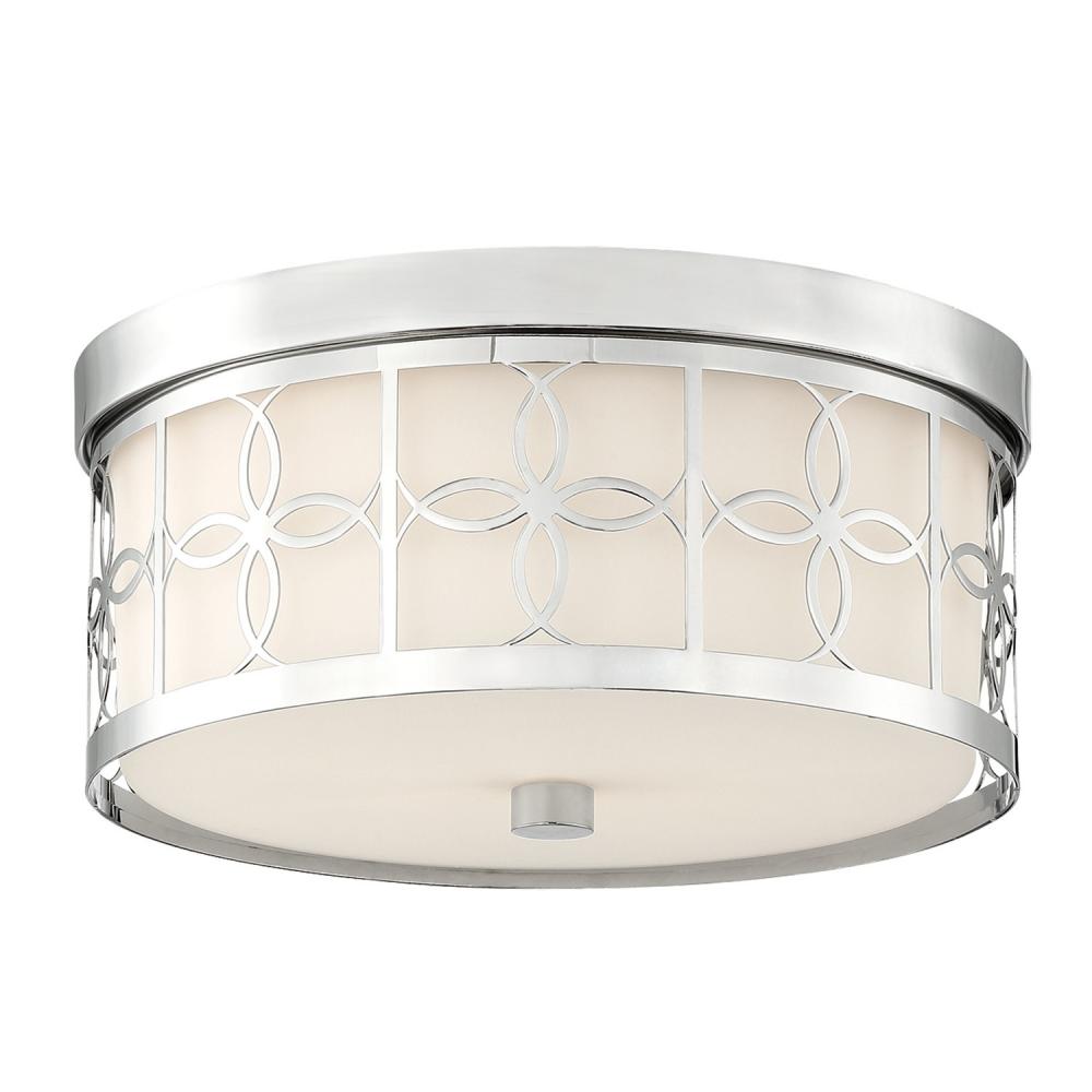 Anniversary 2 Light Polished Nickel Flush Mount