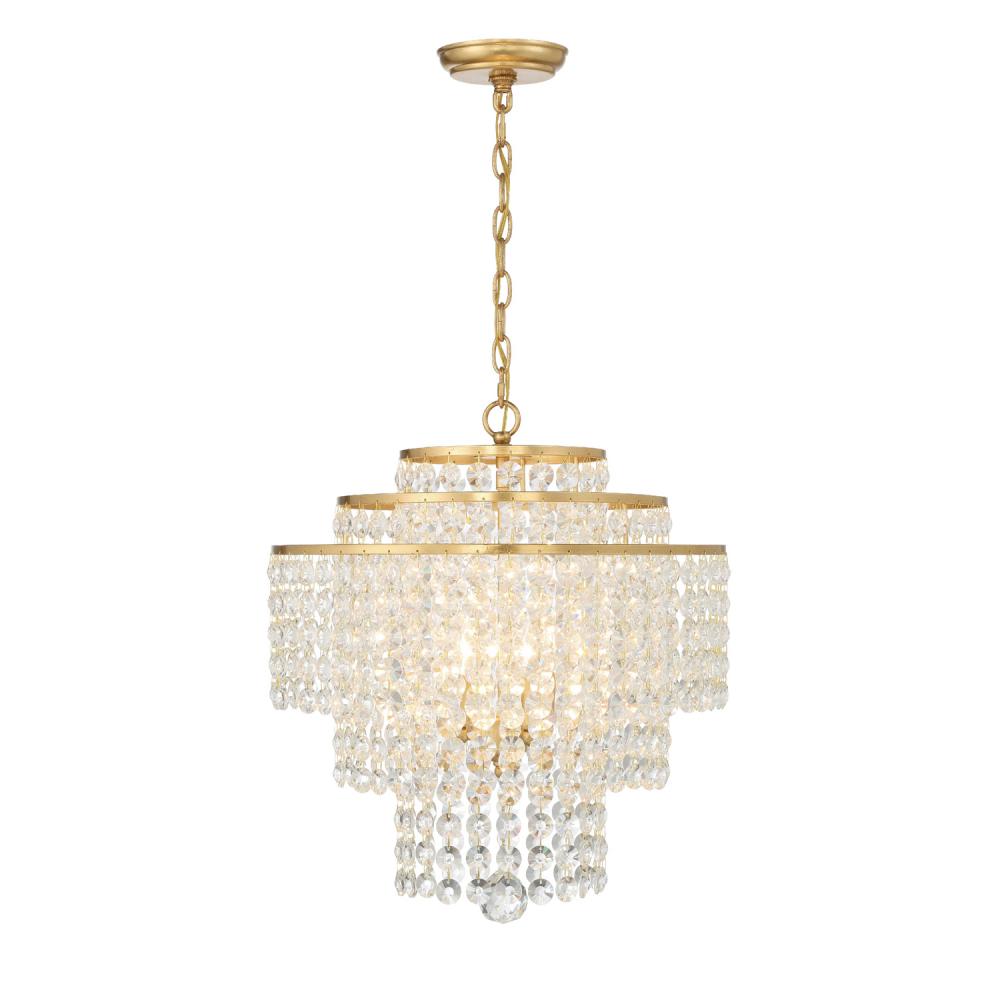 Gabrielle 4 Light Antique Gold Chandelier