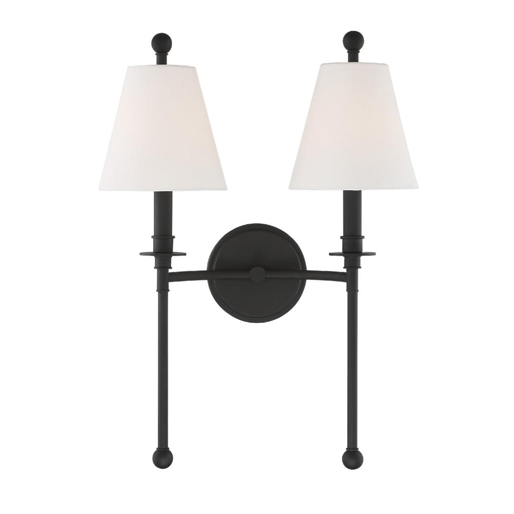 Riverdale 2 Light Black Forged Sconce