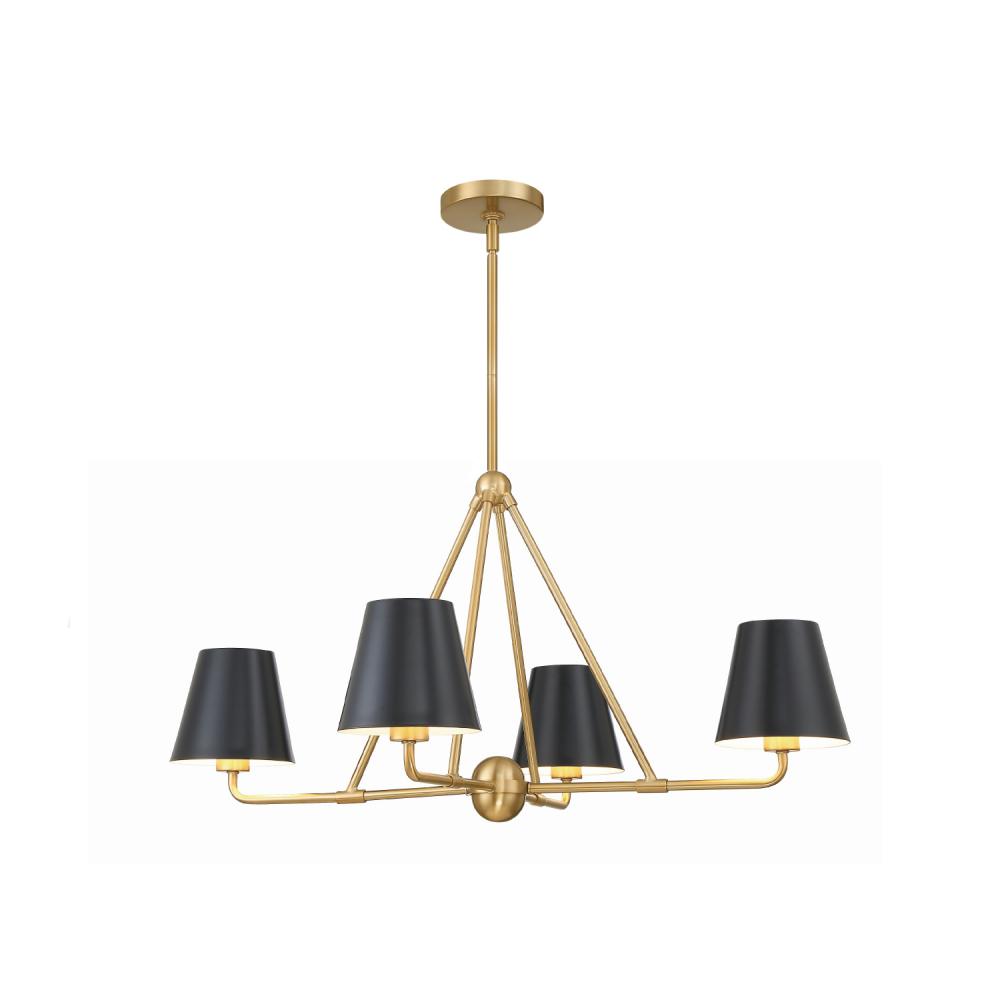 Xavier 4 Light Vibrant Gold Chandelier