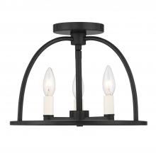 Crystorama ABB-3003-BK_CEILING - Abbott 3 Light Black Semi Flush Mount