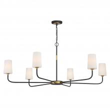 Crystorama NIL-70016-BF-MG - Niles 6 Light Black Forged + Modern Gold Chandelier