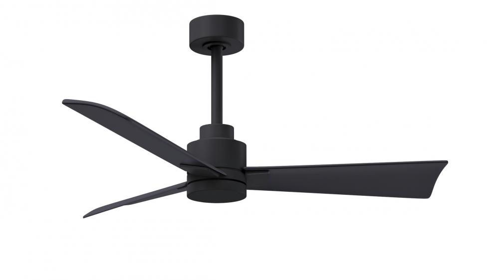 Alessandra 3-blade transitional ceiling fan in matte black finish with matte black blades. Optimiz