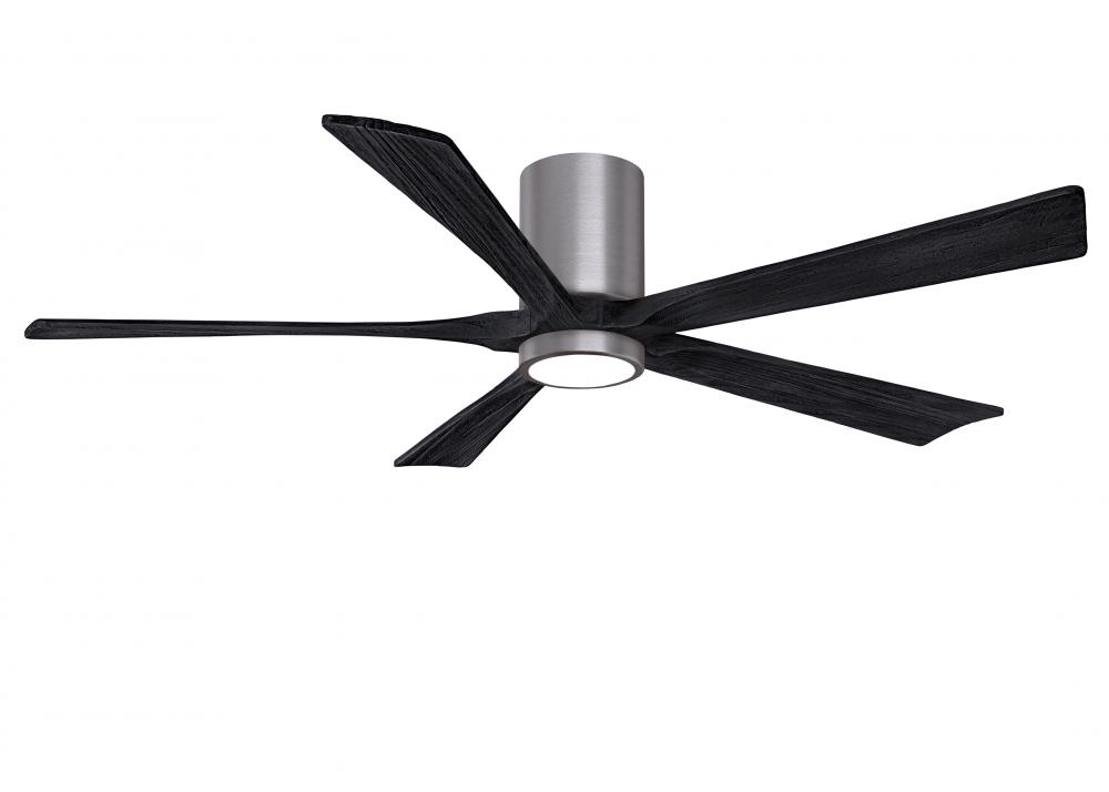 IR5HLK five-blade flush mount paddle fan in Brushed Pewter finish with 60” Matte Black blades an