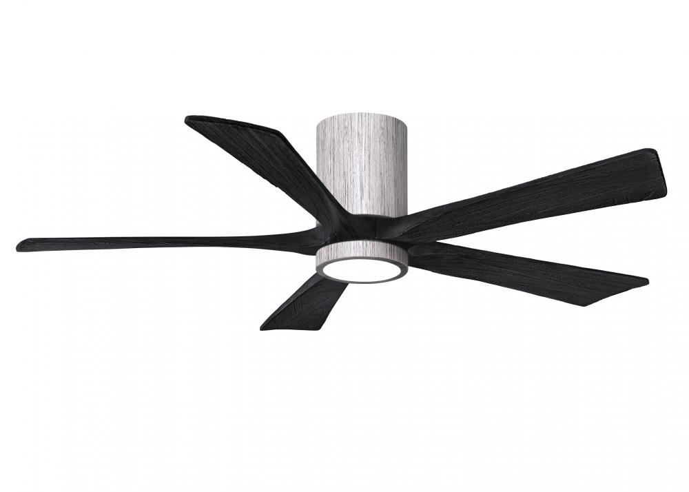 IR5HLK five-blade flush mount paddle fan in Barn Wood finish with 52” solid matte black wood bla