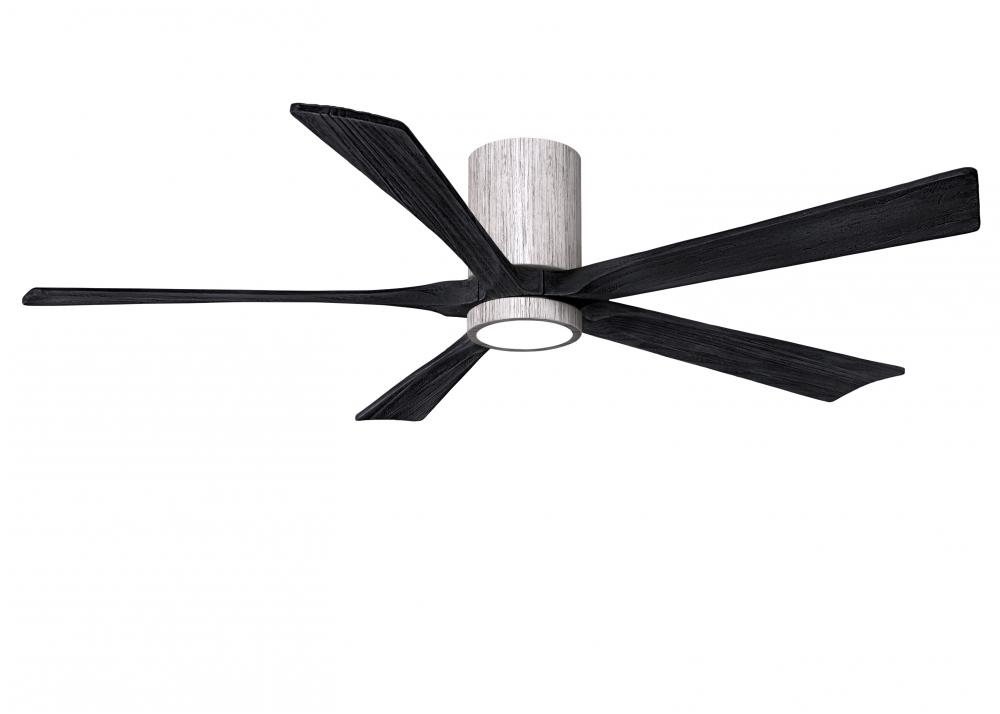 IR5HLK five-blade flush mount paddle fan in Barn Wood finish with 60” solid matte black wood bla