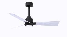 Matthews Fan Company AKLK-BK-MWH-42 - Alessandra a transitional 3-blade ceiling fan in matte black finish with matte white blades. Optim