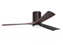  IR3HLK-BB-WA-60 - Irene-3HLK three-blade flush mount paddle fan in Brushed Bronze finish with 60” solid walnut ton