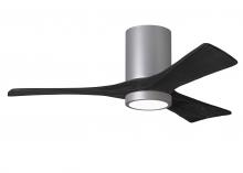 Matthews Fan Company IR3HLK-BN-BK-42 - Irene-3HLK three-blade flush mount paddle fan in Brushed Nickel finish with 42” solid matte blac