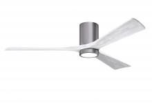  IR3HLK-BP-MWH-60 - Irene-3HLK three-blade flush mount paddle fan in Brushed Pewter finish with 60” Matte White tone