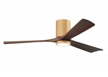  IR3HLK-LM-WA-60 - Irene-3HLK three-blade flush mount paddle fan in Brushed Pewter finish with 60” solid walnut ton