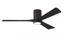 Matthews Fan Company IR3HLK-TB-BK-60 - Irene-3HLK three-blade flush mount paddle fan in Textured Bronze finish with 60” solid matte bla