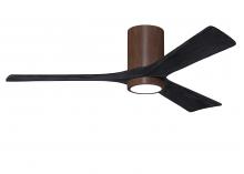  IR3HLK-WN-BK-52 - Irene-3HLK three-blade flush mount paddle fan in Walnut finish with 52” solid matte black wood b