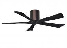 Matthews Fan Company IR5H-BB-BK-52 - Irene-5H five-blade flush mount paddle fan in Brushed Bronze finish with 52” solid matte black w