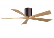 Matthews Fan Company IR5H-BB-LM-52 - Irene-5H three-blade flush mount paddle fan in Brushed Brass finish with 52” Light Maple tone bl