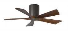  IR5H-TB-WA-42 - Irene-5H five-blade flush mount paddle fan in Textured Bronze finish with 42” solid walnut tone