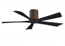  IR5H-WN-BK-52 - Irene-5H five-blade flush mount paddle fan in Walnut finish with 52” solid matte black wood blad