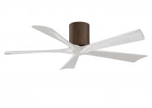 Matthews Fan Company IR5H-WN-MWH-52 - Irene-5H five-blade flush mount paddle fan in Walnut finish with 52” solid matte white wood blad