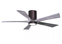  IR5HLK-BB-BW-52 - IR5HLK five-blade flush mount paddle fan in Brushed Bronze finish with 52” solid barn wood tone