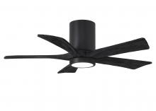  IR5HLK-BK-BK-42 - IR5HLK five-blade flush mount paddle fan in Matte Black finish with 42” solid matte black wood b