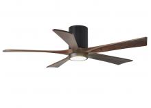 Matthews Fan Company IR5HLK-BK-WA-52 - IR5HLK five-blade flush mount paddle fan in Matte Black finish with 52” solid walnut tone blades