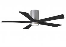 Matthews Fan Company IR5HLK-BN-BK-52 - IR5HLK five-blade flush mount paddle fan in Brushed Nickel finish with 52” solid matte black woo