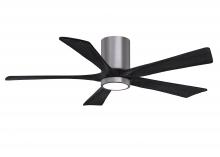  IR5HLK-BP-BK-52 - IR5HLK five-blade flush mount paddle fan in Brushed Pewter finish with 52” Matte Black blades an