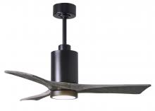 Matthews Fan Company PA3-BK-BW-42 - Patricia-3 three-blade ceiling fan in Matte Black finish with 42” solid barn wood tone blades an