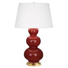 Robert Abbey 315X - Oxblood Triple Gourd Table Lamp