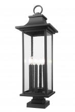 Z-Lite 5017PHXLS-SQPM-BK - 6 Light Outdoor Pier Mounted Fixture