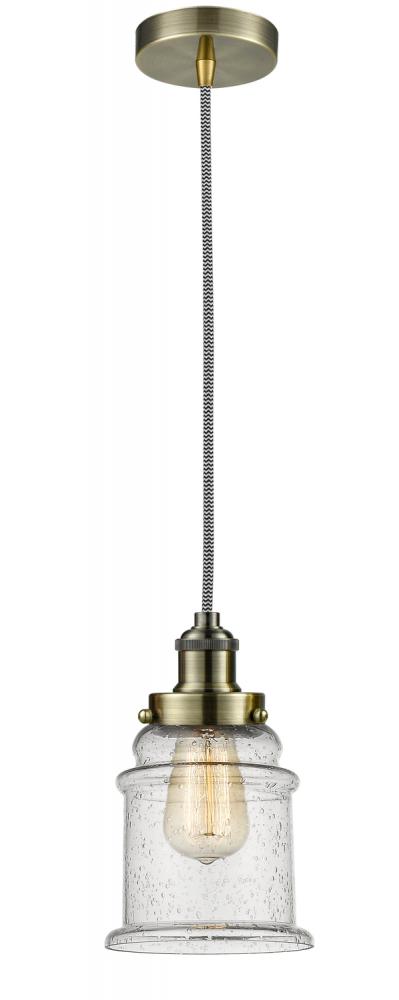 Edison - 1 Light - 8 inch - Antique Brass - Cord hung - Mini Pendant