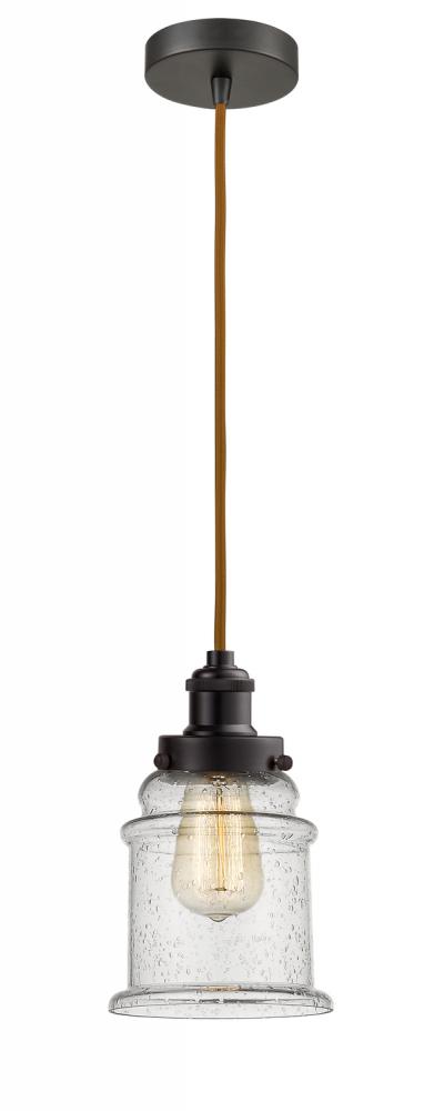 Edison - 1 Light - 8 inch - Oil Rubbed Bronze - Cord hung - Mini Pendant