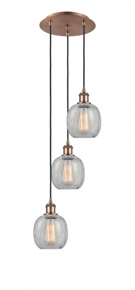 Belfast - 3 Light - 13 inch - Antique Copper - Cord Hung - Multi Pendant