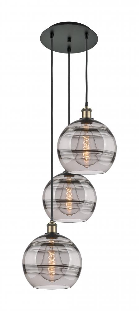 Rochester - 3 Light - 17 inch - Black Antique Brass - Cord hung - Multi Pendant