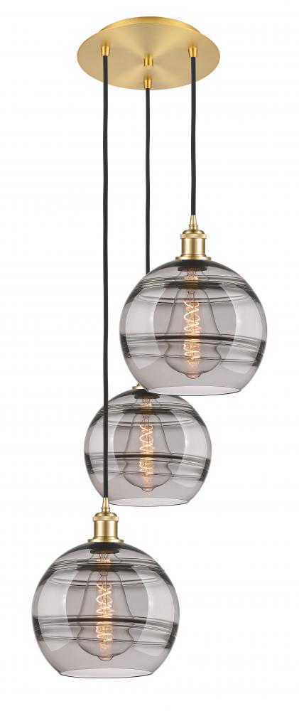 Rochester - 3 Light - 17 inch - Satin Gold - Cord hung - Multi Pendant