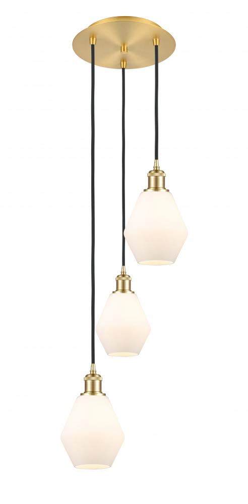 Cindyrella - 3 Light - 13 inch - Satin Gold - Cord Hung - Multi Pendant