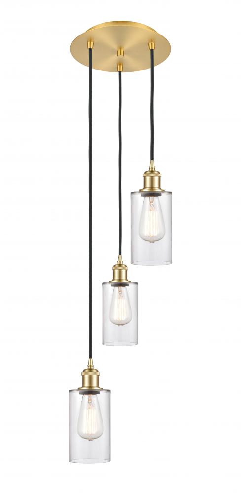 Clymer - 3 Light - 10 inch - Satin Gold - Cord Hung - Multi Pendant