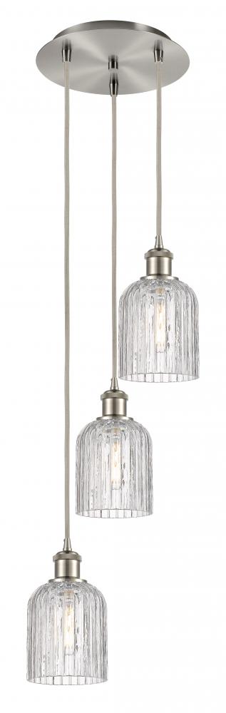 Bridal Veil - 3 Light - 12 inch - Brushed Satin Nickel - Cord Hung - Multi Pendant