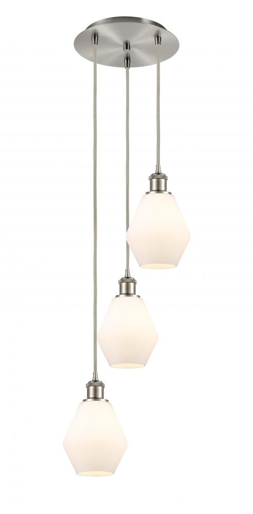 Cindyrella - 3 Light - 13 inch - Brushed Satin Nickel - Cord Hung - Multi Pendant