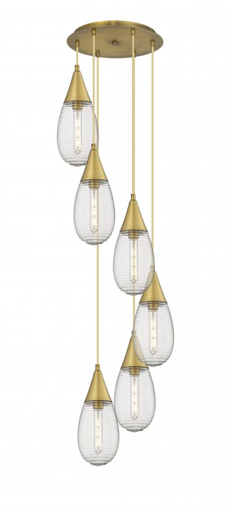 Malone - 6 Light - 17 inch - Brushed Brass - Multi Pendant