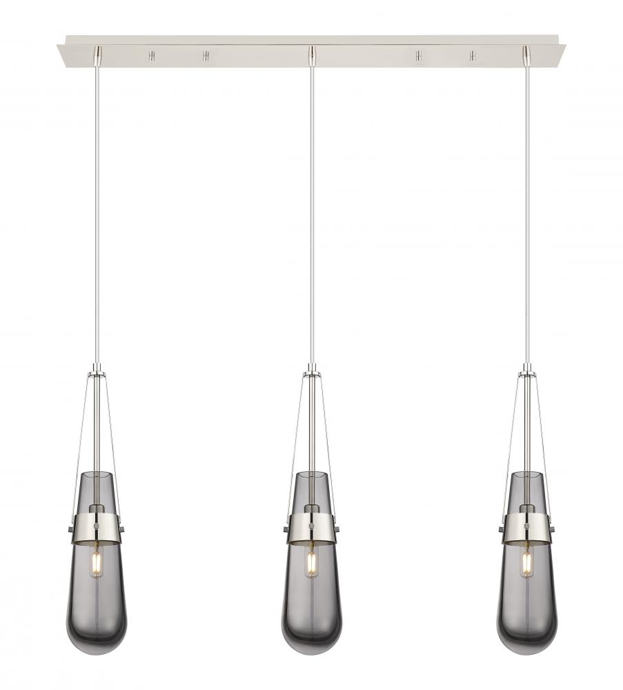 Milan - 3 Light - 36 inch - Polished Nickel - Linear Pendant