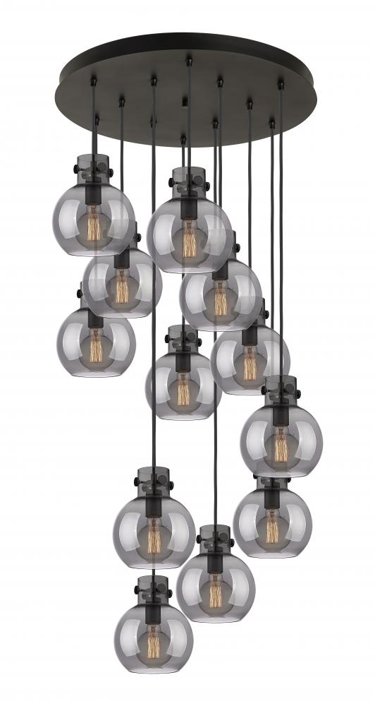 Newton Sphere - 12 Light - 27 inch - Matte Black - Cord hung - Multi Pendant